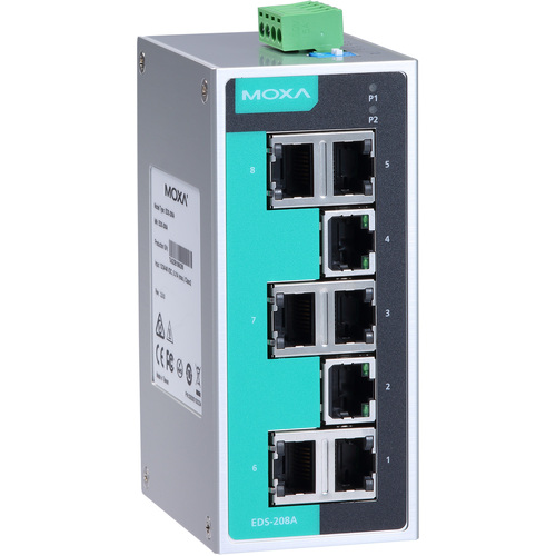 MOXA非网管型工业以太网交换机EDS-208A