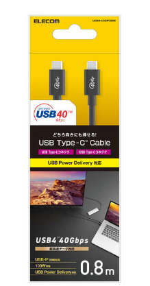 日本ELECOM宜丽客电缆USB4-CC5P08BK